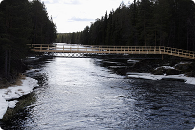 Nya skoterbron vid Melle i Storån, Idre Nya skoterbron vid Melle i Storån, Idre